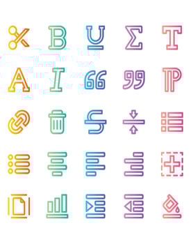Text Editor Icon Set 30 isolated on white background vector