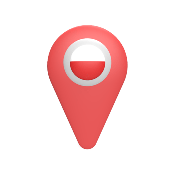 3D pin map with Poland flag. Rendered illustration png