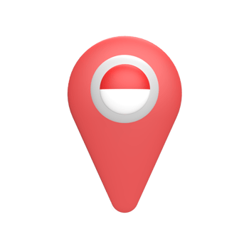 3D pin map with Indonesia flag. Rendered illustration png