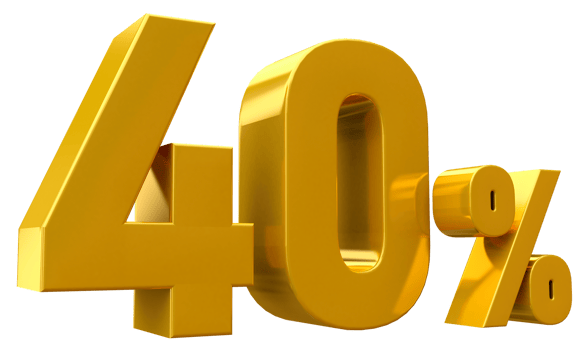40 percent luxury gold offer in 3d png