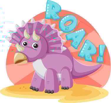 Cute triceratops dinosaur cartoon vector