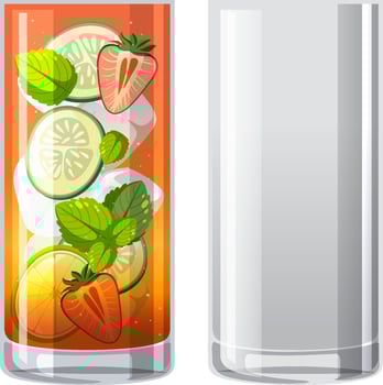 Pimms cup cocktail in the glass vector