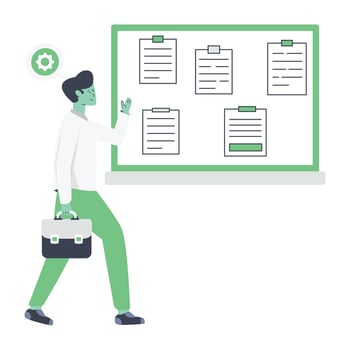 Modern flat illustration of business management vector