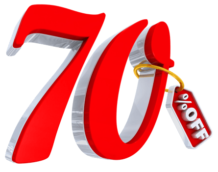 70 percent red offer in 3d png
