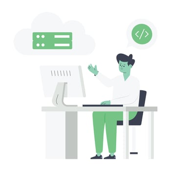 A flat character illustration of vr chat vector