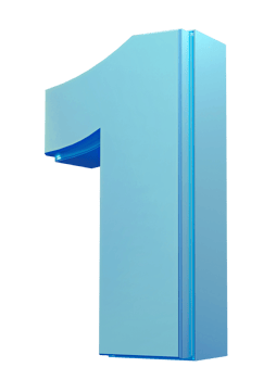 Blue Number 1 png