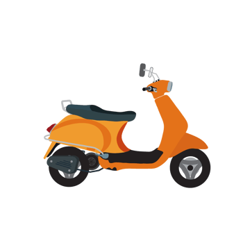 orange classic motorcycle png