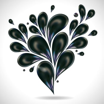 Oil black drops droplet, vector design illustration.