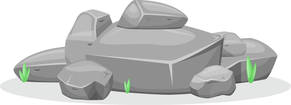 Boulder stones clipart design illustration png