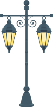 Vintage street lamp clipart design illustration png