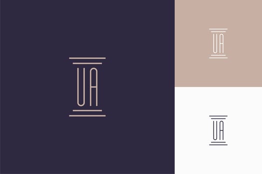 UA monogram initials design for law firm logo vector