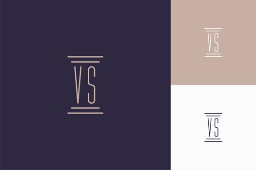 VS monogram initials design for law firm logo vector