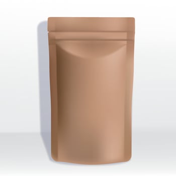 Vector Kraft Paper Zipper Pouch or Sachet Packaging