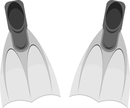 Swimming fins clipart design illustration png