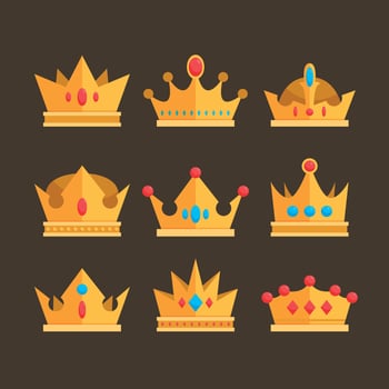 Crown Icon Set vector