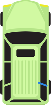 Car top view clipart design illustration png