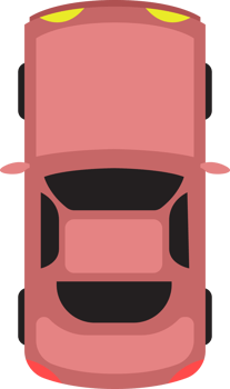 Car top view clipart design illustration png