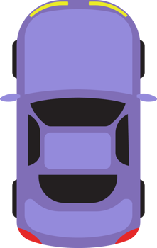 Car top view clipart design illustration png