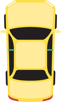 Car top view clipart design illustration png