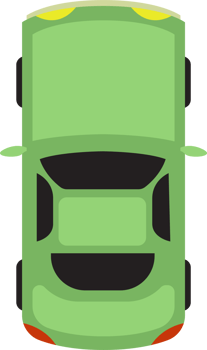 Car top view clipart design illustration png