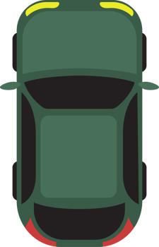 Car top view clipart design illustration png