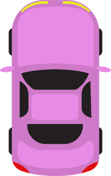 Car top view clipart design illustration png