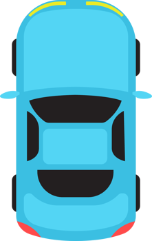 Car top view clipart design illustration png