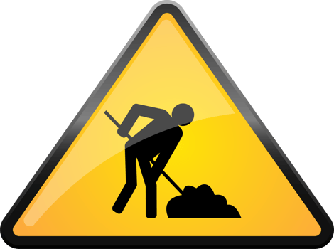 Under construction zone clipart design illustration png