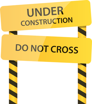 Under construction zone clipart design illustration png