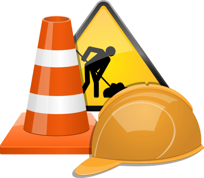 Under construction zone clipart design illustration png