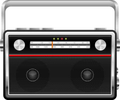 Portable vintage radio clipart design illustration png