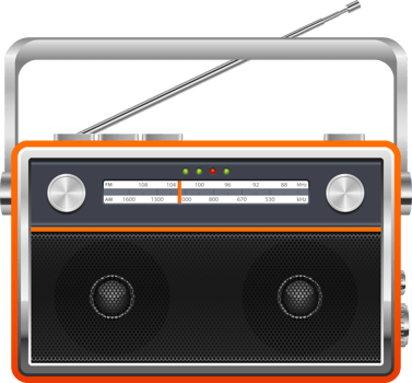 Portable vintage radio clipart design illustration png