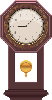 Vintage wall clock clipart design illustration png