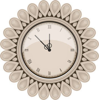 Vintage wall clock clipart design illustration png