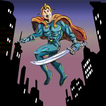 Male Superhero Character vector