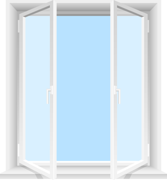 Transparent windows and sunny sky clipart design illustration png