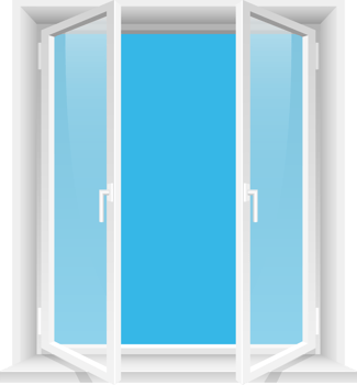 Transparent windows and sunny sky clipart design illustration png