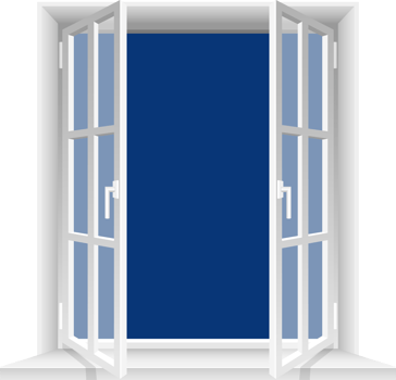 Transparent windows and sunny sky clipart design illustration png