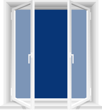 Transparent windows and sunny sky clipart design illustration png