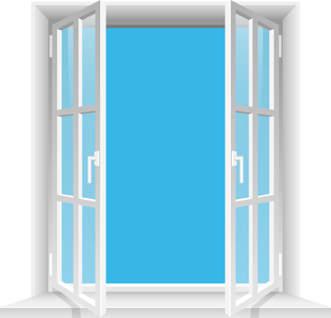 Transparent windows and sunny sky clipart design illustration png