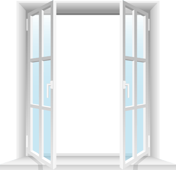Transparent windows and sunny sky clipart design illustration png