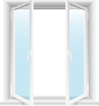Transparent windows and sunny sky clipart design illustration png
