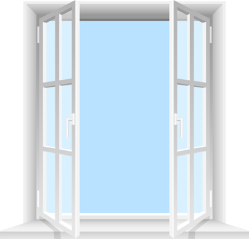 Transparent windows and sunny sky clipart design illustration png