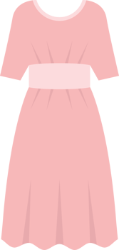Dress in flat design clipart illustration png