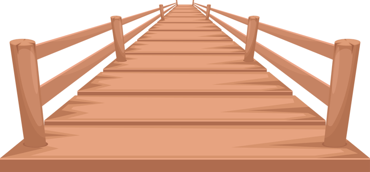 Wooden bridge clipart design illustration png