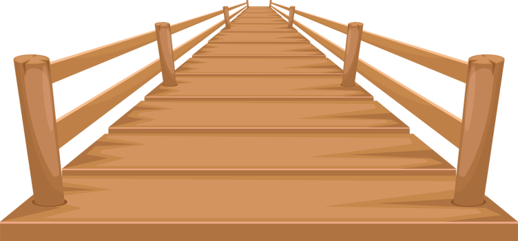 Wooden bridge clipart design illustration png