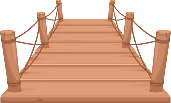 Wooden bridge clipart design illustration png