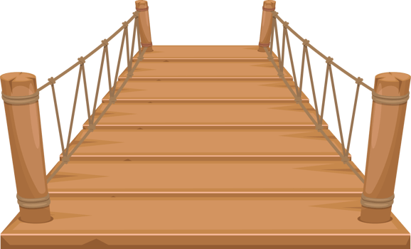 Wooden bridge clipart design illustration png