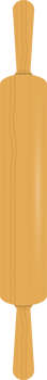 Wooden rolling pin on the dough clipart design illustration png