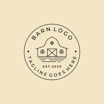 barn line art badge  logo vector symbol illustration design